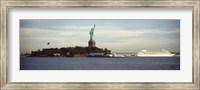 Framed Statue on an island in the sea, Statue of Liberty, Liberty Island, New York City, New York State, USA