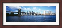 Framed Bridge across a river, Brooklyn Bridge, Manhattan