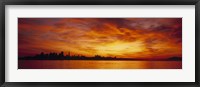 Framed Silhouette of buildings at the waterfront, San Francisco, California, USA