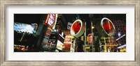 Framed Low angle view of buildings lit up at night, Times Square, Manhattan, New York City, New York State, USA
