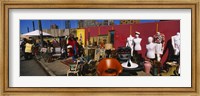 Framed Group of people in a flea market, Hell's Kitchen, Manhattan, New York City, New York State, USA