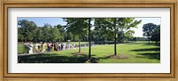 Framed Tourists at a memorial, Vietnam Veterans Memorial, Washington DC, USA