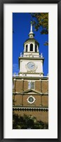 Framed Low angle view of a clock tower, Independence Hall, Philadelphia, Pennsylvania, USA