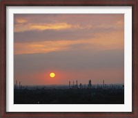 Framed Sunset over a refinery, Philadelphia, Pennsylvania, USA