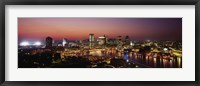 Framed Baltimore with Pink Sky at Dusk