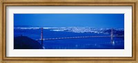 Framed High angle view of a bridge lit up at night, Golden Gate Bridge, San Francisco, California