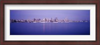 Framed San Diego Waterfront with Purple Sky