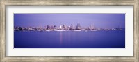 Framed San Diego Waterfront with Purple Sky
