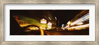 Framed Car on a road at night, Las Vegas, Nevada, USA