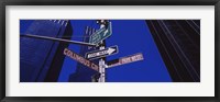 Framed Low angle view of a street name sign, Columbus Circle, Manhattan, New York City, New York State, USA