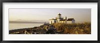 Framed Lighthouse on the beach, West Point Lighthouse, Seattle, King County, Washington State, USA
