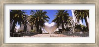 Framed Low angle view of a heart shape sculpture on the steps, Union Square, San Francisco, California, USA