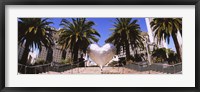 Framed Low angle view of a heart shape sculpture on the steps, Union Square, San Francisco, California, USA