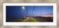 Framed Bay Bridge with Cars at Night, San Francisco, California