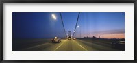 Framed Bay Bridge with Cars at Night, San Francisco, California