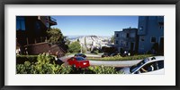 Framed Cars on a street, Lombard Street, San Francisco, California, USA