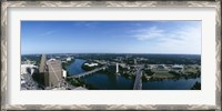 Framed High angle view of a river passing through a city, Austin, Texas, USA