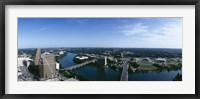 Framed High angle view of a river passing through a city, Austin, Texas, USA