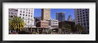 Framed Low angle view of buildings at a town square, Union Square, San Francisco, California, USA