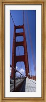Framed Low angle view of a suspension bridge, Golden Gate Bridge, San Francisco, California, USA