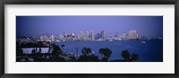 Framed San Diego skyline, California