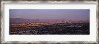 Framed Aerial view of Hollywood and San Gabriel Mountains