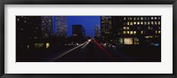 Framed Buildings lit up at night, Century City, Los Angeles, California, USA