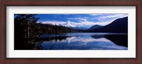 Framed Reflection of clouds in water, Mt Hood, Lost Lake, Mt. Hood National Forest, Hood River County, Oregon, USA