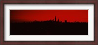 Framed Silhouette of buildings at sunrise, Chicago, Illinois