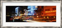 Framed Buildings at the roadside, Ocean Drive, South Beach, Miami Beach, Florida