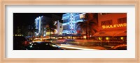 Framed Buildings at the roadside, Ocean Drive, South Beach, Miami Beach, Florida