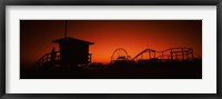 Framed Santa Monica Pier, Santa Monica Beach, Santa Monica, California, USA