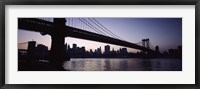 Framed Low angle view of a bridge, Manhattan Bridge, Lower Manhattan, New York City, New York State, USA