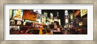 Framed Buildings lit up at night in a city, Broadway, Times Square, Midtown Manhattan, Manhattan, New York City, New York State, USA
