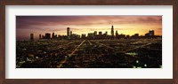 Framed CGI composite, High angle view of a city at night, Chicago, Cook County, Illinois, USA