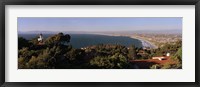 Framed Aerial view of a coastline, Los Angeles Basin, City of Los Angeles, Los Angeles County, California, USA