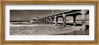 Framed Manhattan Beach Pier in Black and White, Los Angeles County