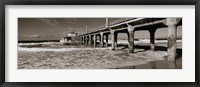 Framed Manhattan Beach Pier in Black and White, Los Angeles County