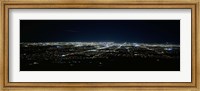 Framed Aerial view of a city lit up at night, Phoenix, Maricopa County, Arizona, USA