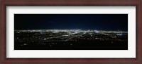 Framed Aerial view of a city lit up at night, Phoenix, Maricopa County, Arizona, USA