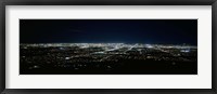 Framed Aerial view of a city lit up at night, Phoenix, Maricopa County, Arizona, USA