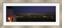 Framed View of a city at night, Griffith Park Observatory, Griffith Park, City Of Los Angeles, Los Angeles County, California, USA