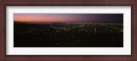 Framed High angle view of a city at night from Griffith Park Observatory, City Of Los Angeles, Los Angeles County, California, USA