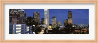 Framed Skyscrapers at night in the City Of Los Angeles, Los Angeles County, California, USA