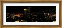 Framed High angle view of a city at night, Boston, Suffolk County, Massachusetts, USA