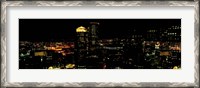 Framed High angle view of a city at night, Boston, Suffolk County, Massachusetts, USA