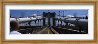 Framed Man walking on a bridge, Brooklyn Bridge, Brooklyn, New York City, New York State, USA