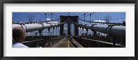 Framed Man walking on a bridge, Brooklyn Bridge, Brooklyn, New York City, New York State, USA