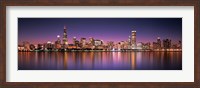 Framed Reflection of skyscrapers in a lake, Lake Michigan, Digital Composite, Chicago, Cook County, Illinois, USA