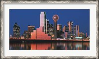 Framed Reflection of skyscrapers in a lake, Digital Composite, Dallas, Texas, USA